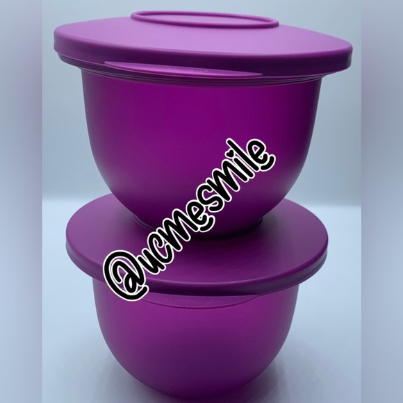 Tupperware Impressions Classic Bowl Set of 3 in Cool Aqua, Lupine and